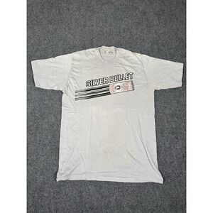 Vintage Coors Light Silver Bullet T Shirt XL Velva Sheen USA 80s Beer Graphic